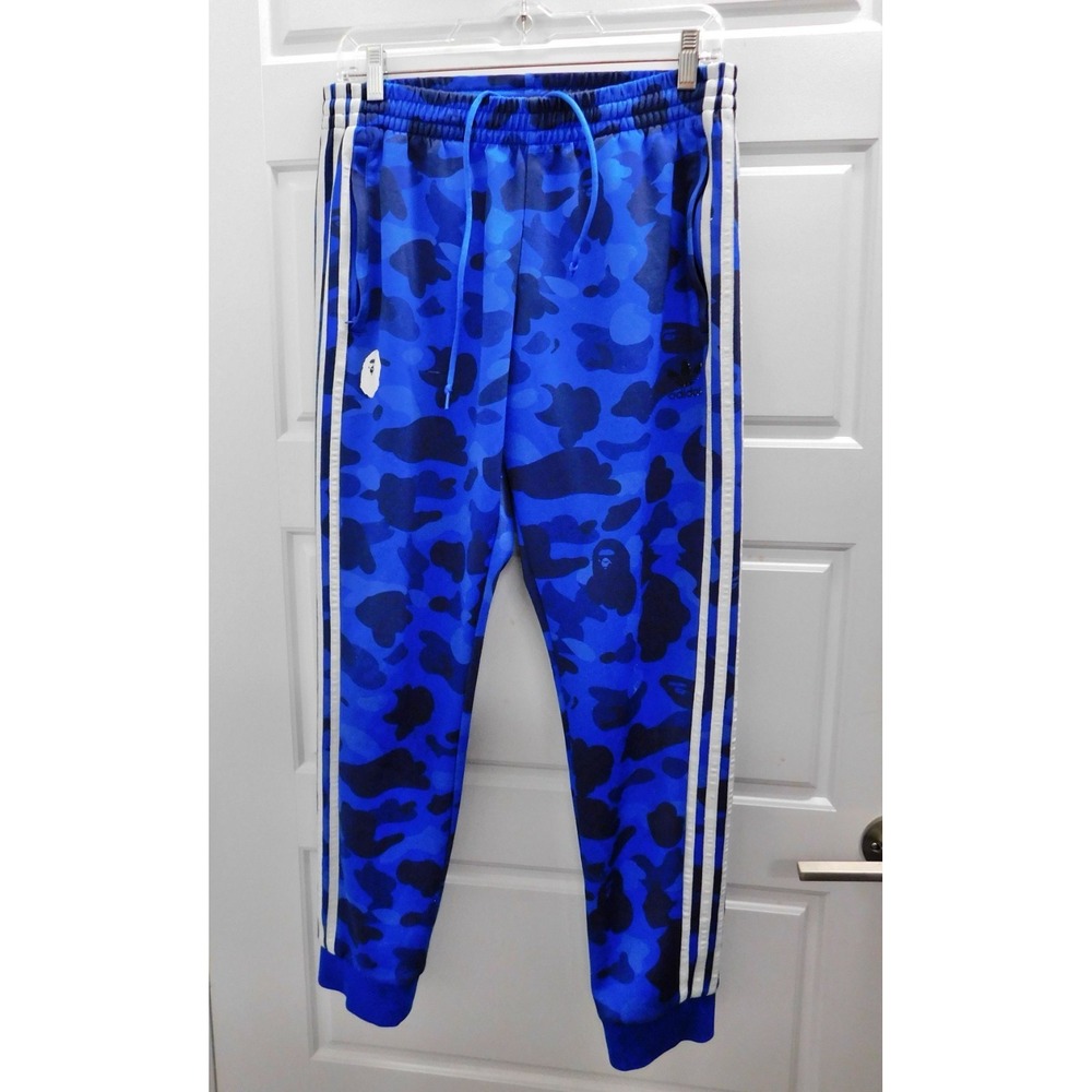 BAPE x adidas adicolor Track Pants Blue Men's Size Large FW18